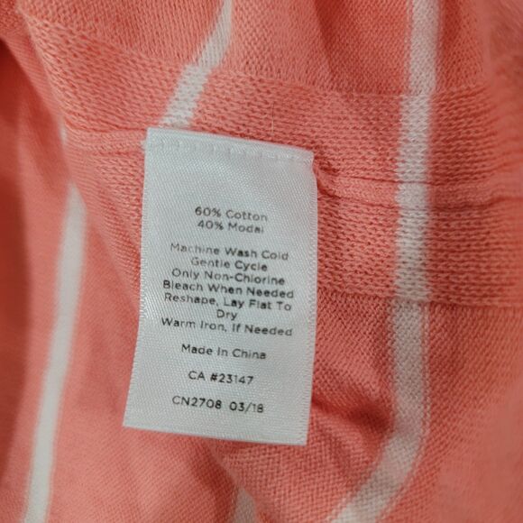 Talbots Womens Poncho Sweater Size Xs Pink White Striped Coastal Beach - Picture 6 of 6